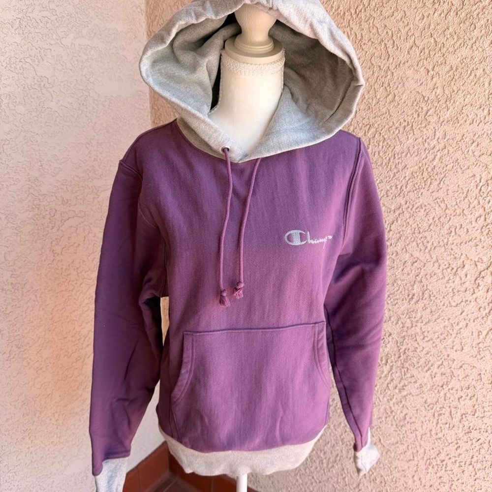 Champion reverse weave purple and grey hoodie